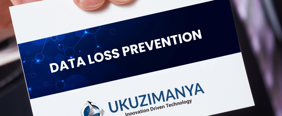 UKUZIMANYA logo on a Data Loss Prevention business card