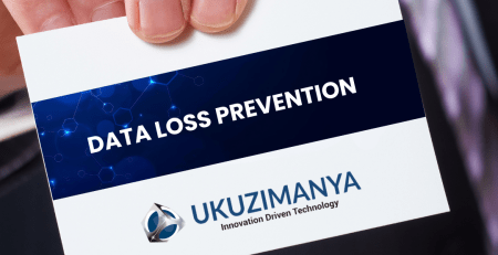 UKUZIMANYA logo on a Data Loss Prevention business card